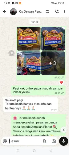 Testimonial Papan Bunga Pernikahan senen